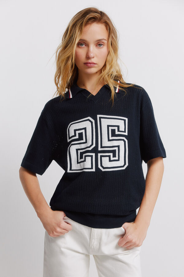 Springfield Jacquard sport polo shirt blue