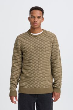 Blend Camisola de malha gola redonda camel