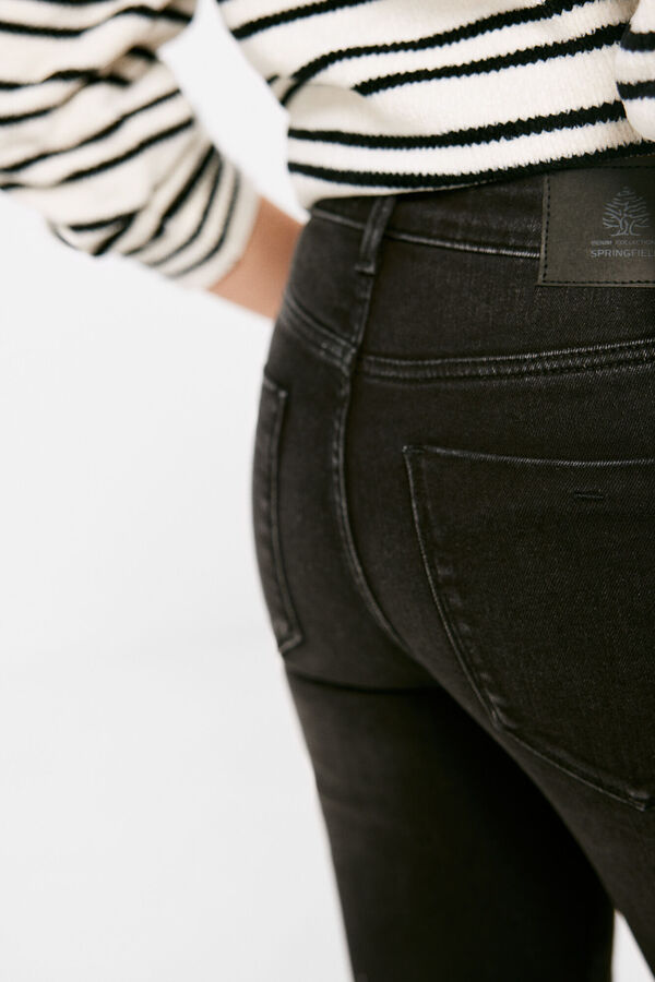 Springfield Jeans Slim Cropped Lavage Durable noir