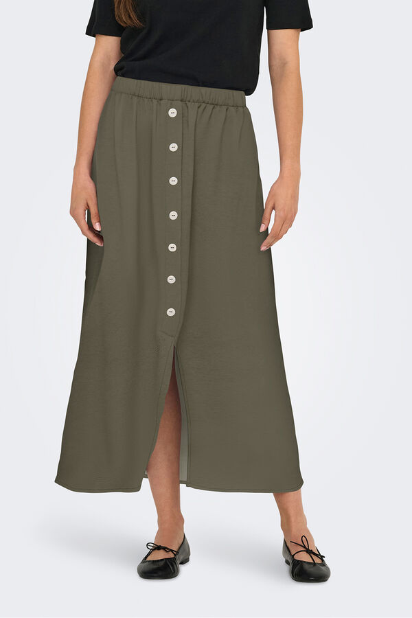 Only Midi button-front skirt printed