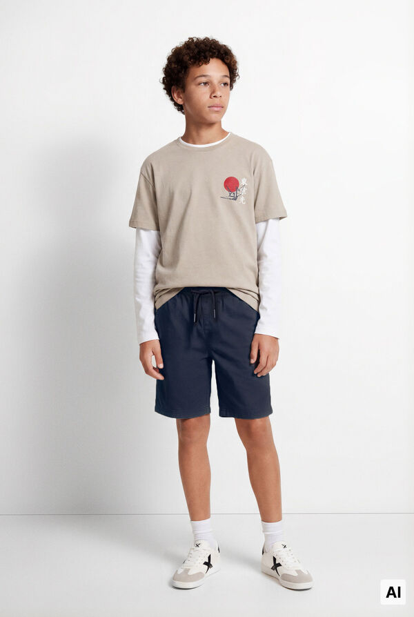 Springfield Kids Boy's poplin Bermuda shorts blue