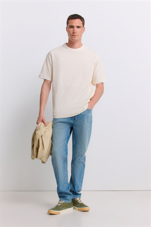 Springfield Double waffle T-shirt white