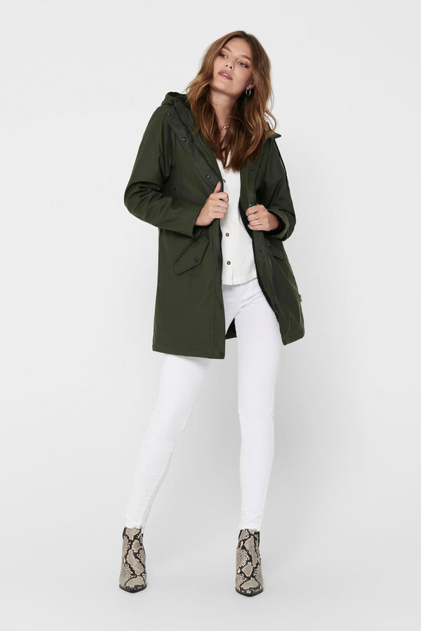Only fleece raincoat green