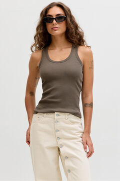 Jack & Jones Top canelado sem mangas el&aacute;stico