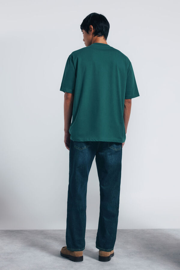 Springfield Tamne farmerke standardnog farmerke sa izlizanim ivicama Tirkizna