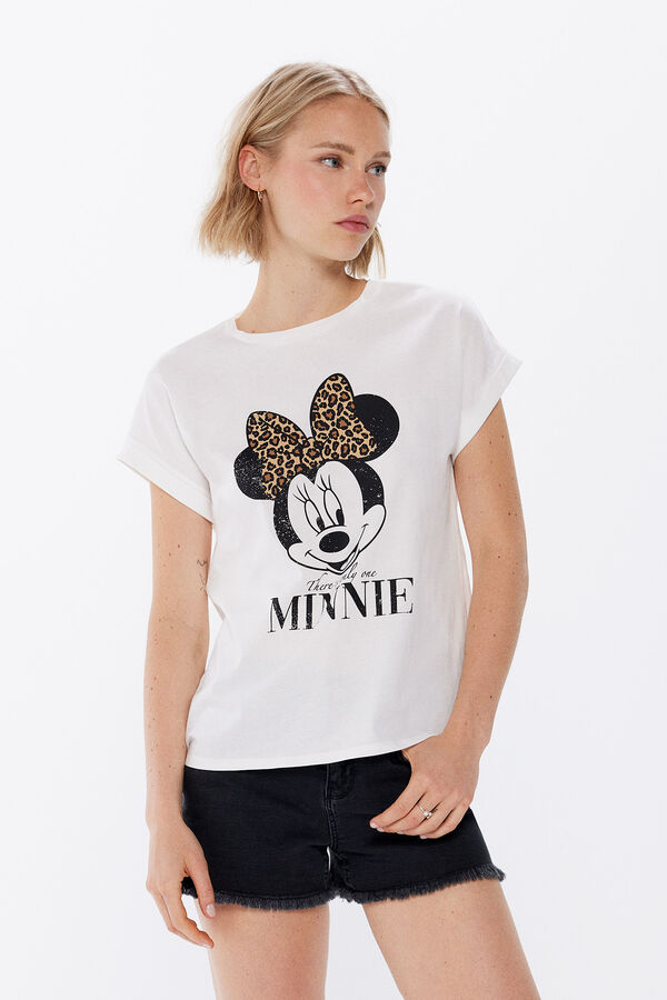 Springfield Minnie leopard bow T-shirt white