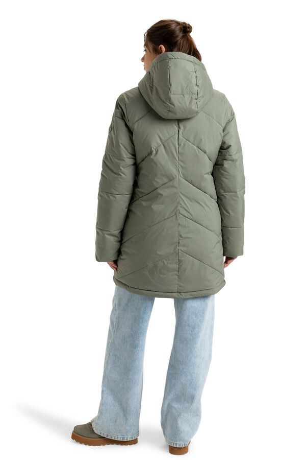 Roxy Long puffer jacket with hood beige