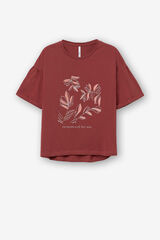 Springfield T-Shirt Print vorne mit Applikationen rot