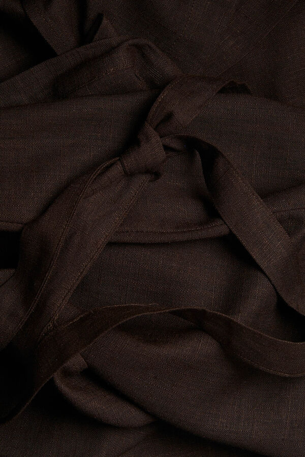 Springfield Long linen wrap skirt brown