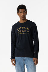 Springfield Soft feel T-shirt with front print navy