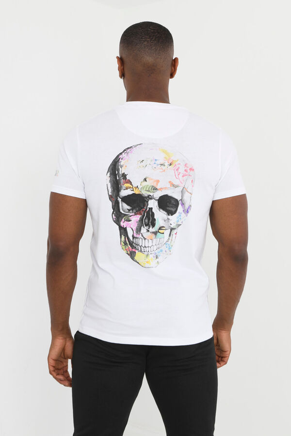Springfield Skull T-shirt with back print bijela