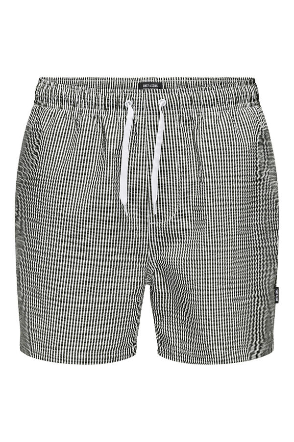 Only & Sons Junior Striped swim trunks grey