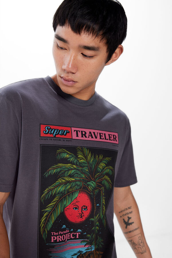 Springfield Camiseta traveller gris oscuro
