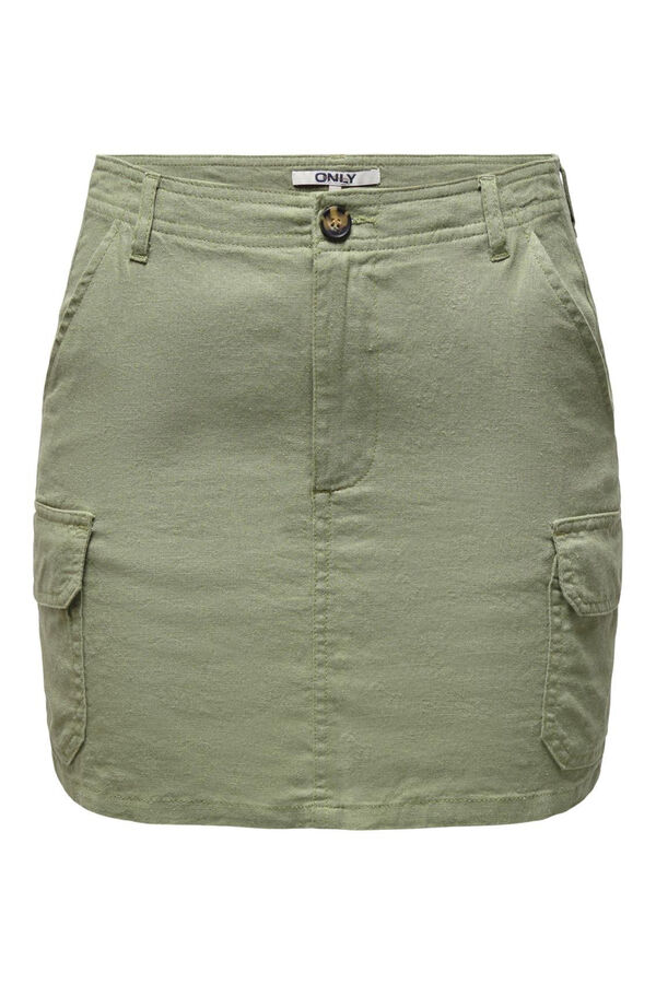 Springfield Linen cargo mini skirt green