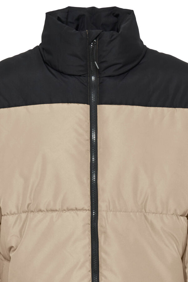 Blend Two-tone puffer jacket beige