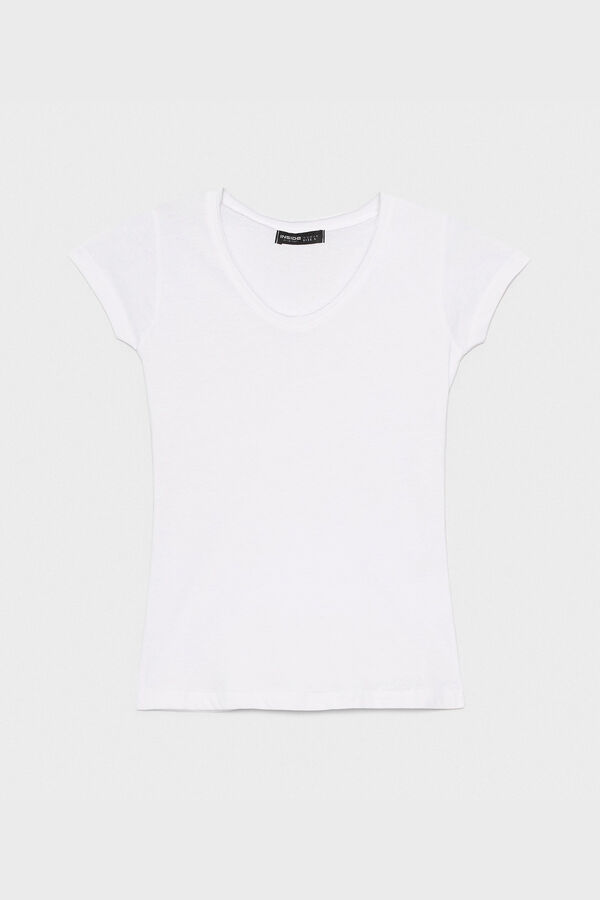 Springfield T-Shirt V-Ausschnitt blanco