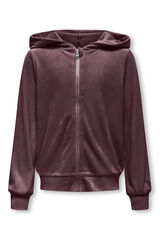 Only Girls Sudadera efecto terciopelo morado/lila