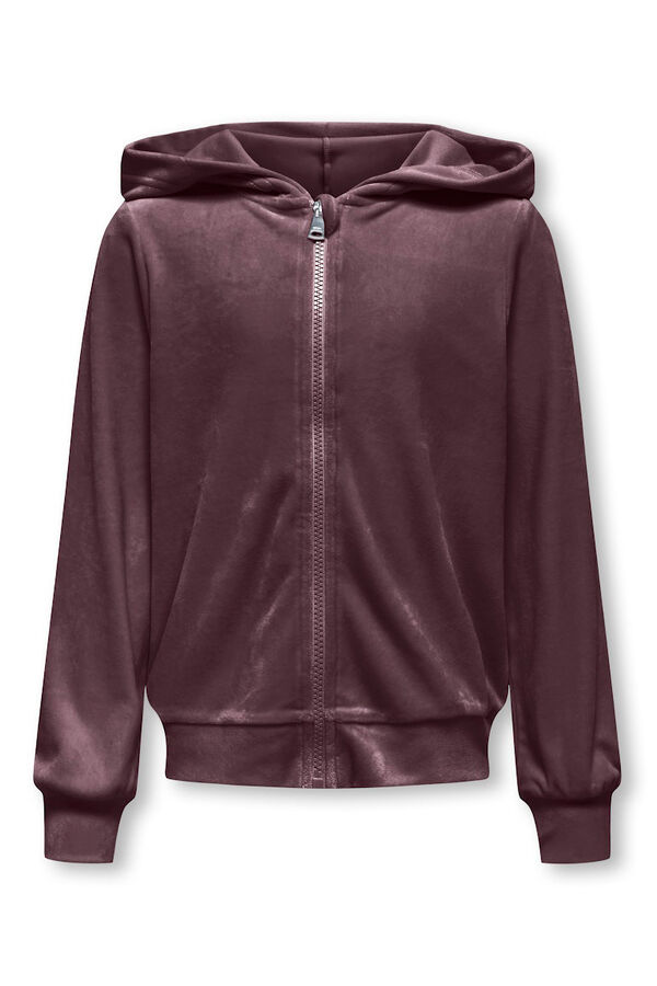 Only Girls Sudadera efecto terciopelo morado/lila