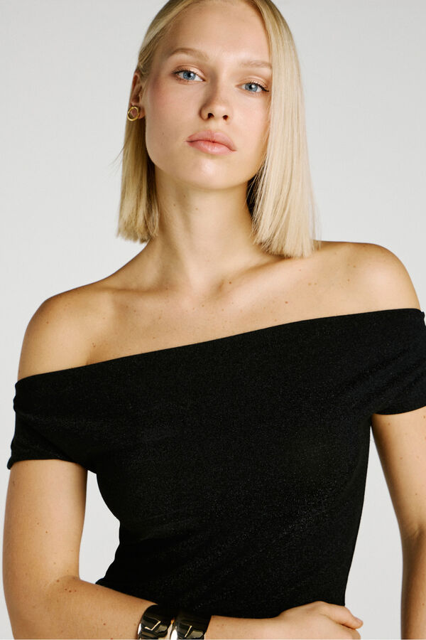 Jack & Jones Vestido corto escote barco negro