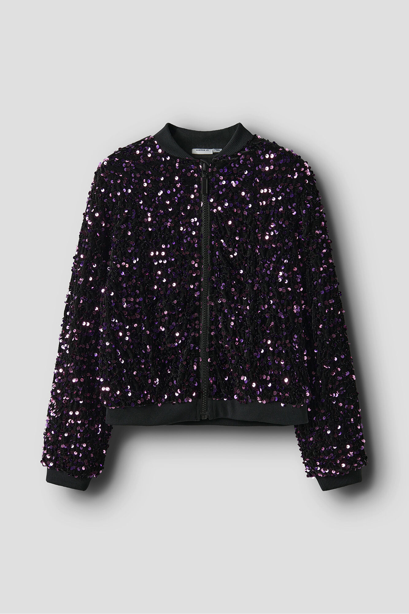 Name It Jaqueta bomber de veludo e lantejoulas para menina