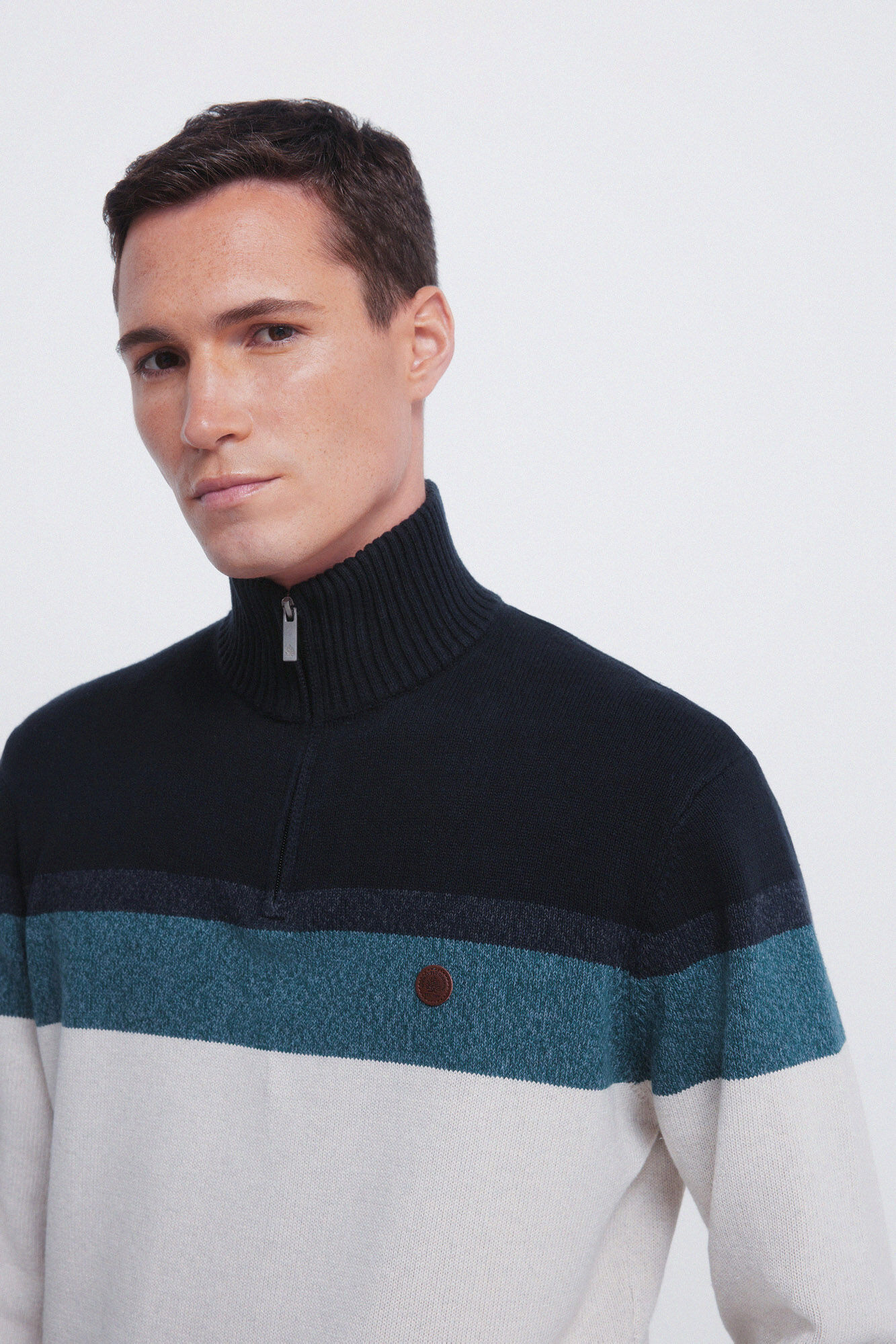 Springfield Color block zip fastening jumper