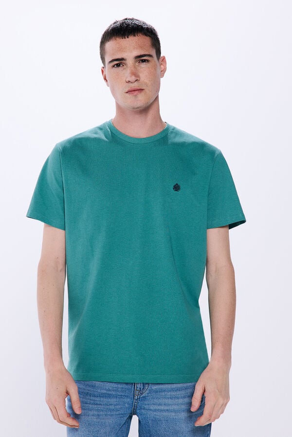 Springfield Camiseta básica com gola redonda verde