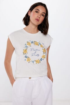Springfield T-shirt "Positive and pretty" castanho