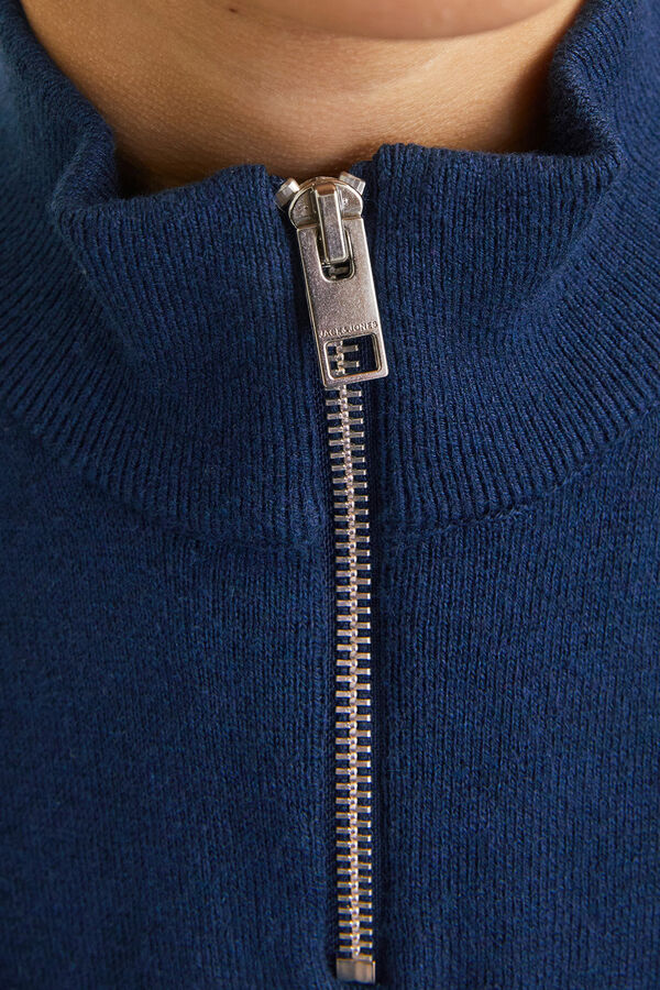 Jack & Jones Junior Jersey con cuello cremallera azul