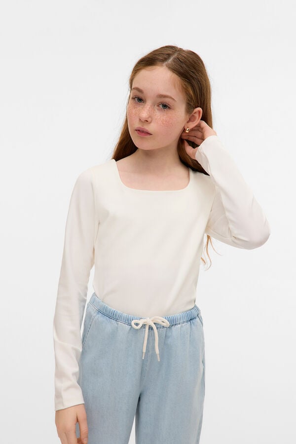 Vero Moda Girl Square neck T-shirt white
