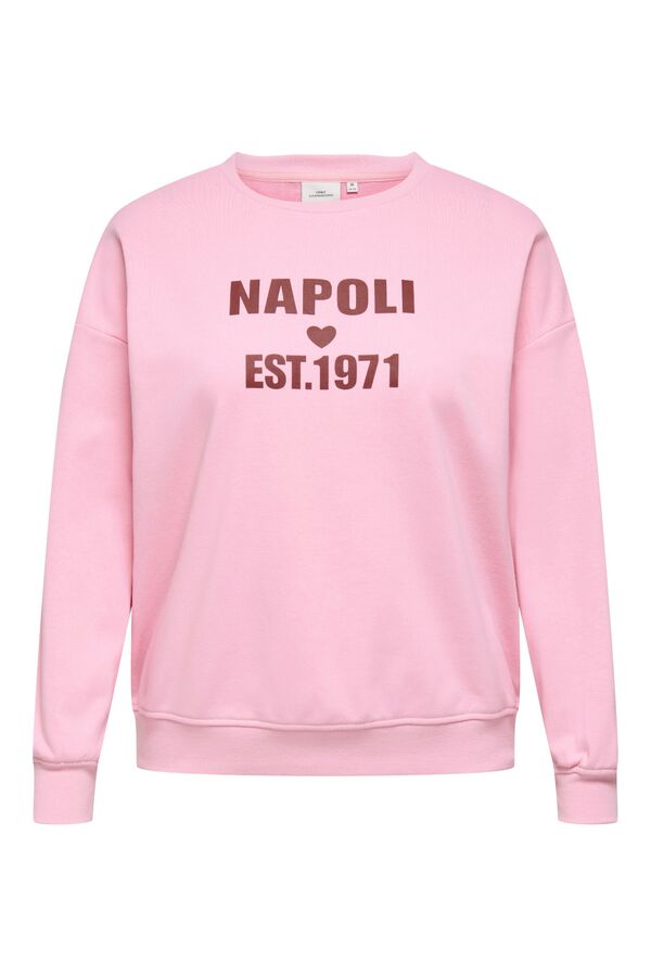 Only Carmakoma Sudadera texto frontal talla grande rosa