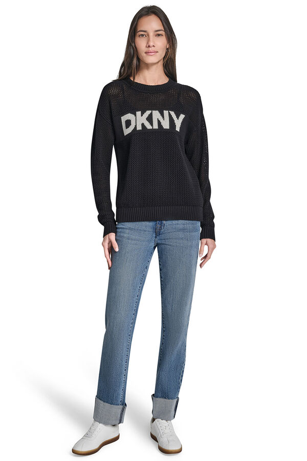 DKNY Crochet jumper black