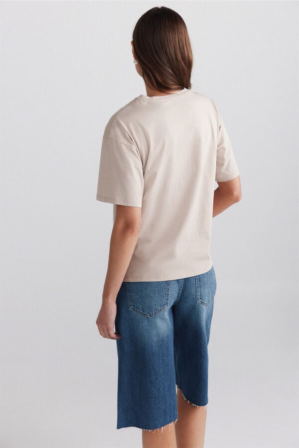 Springfield Short sleeve T-shirt with print nude