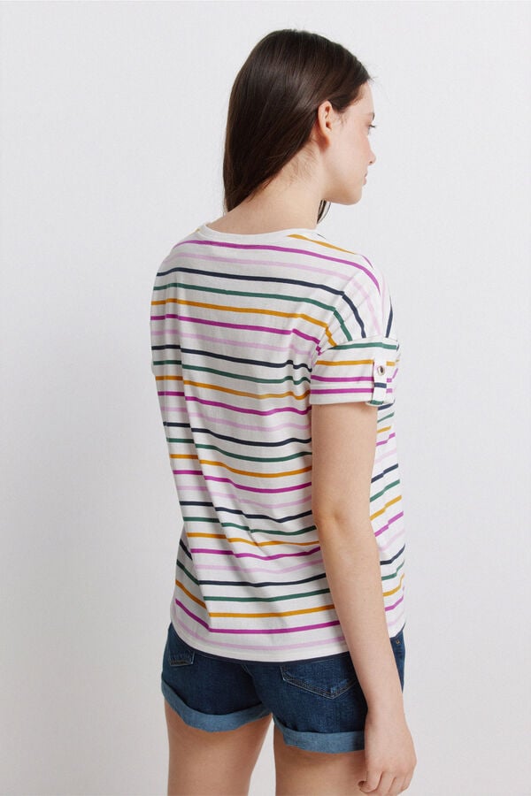 Springfield Striped short sleeve T-shirt beige