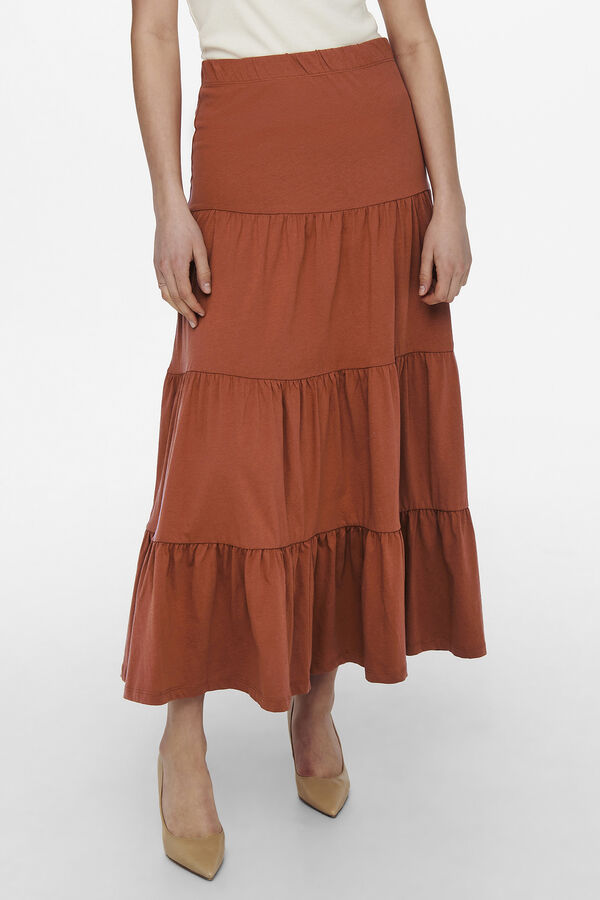 Springfield Long skirt with ruffles brown