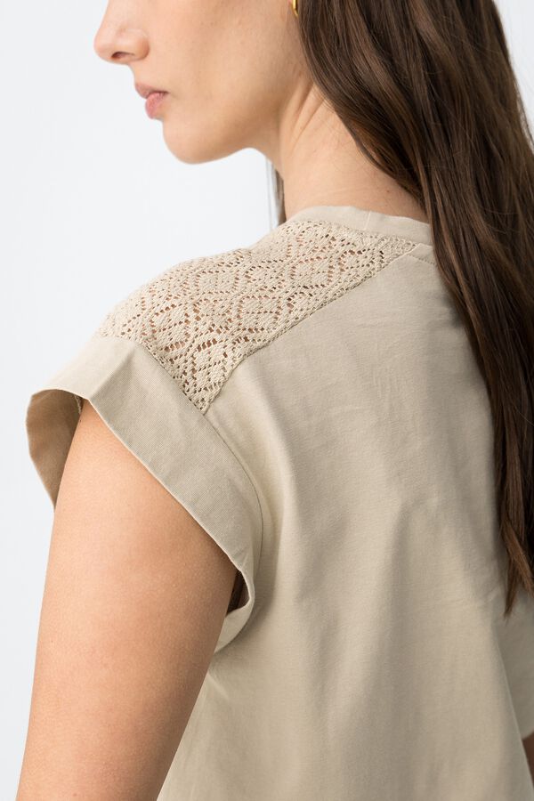 Tiffosi T-shirt with metallic detail gris