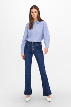 Springfield Jeans mit hohem Bund Knöpfe blau
