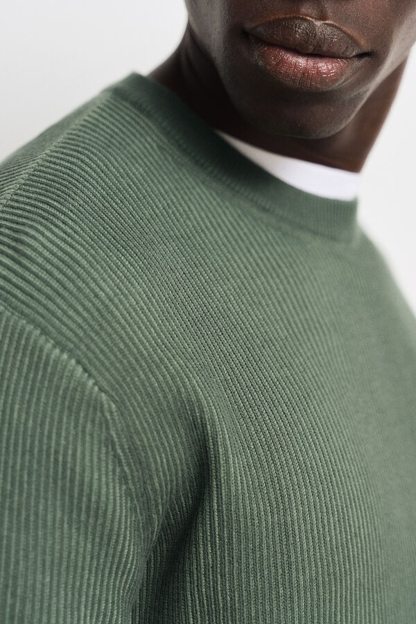 Springfield Two-tone textured jumper green