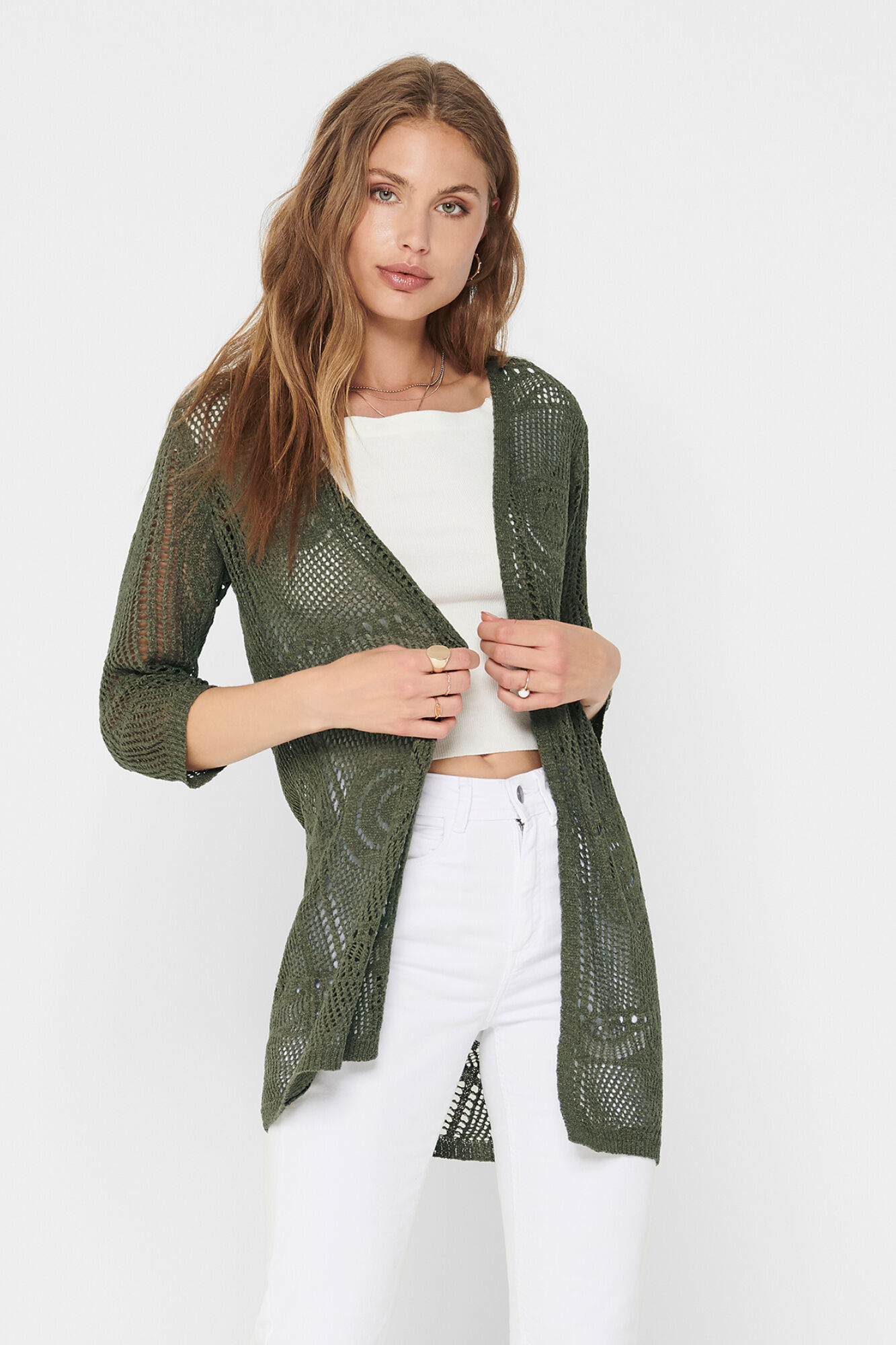 JDY Casaco de malha em malha rendada