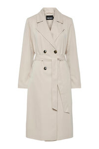 Pieces Lang&auml;rmliger Trenchcoat mit Reverskragen