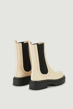 Springfield Chelsea boots with gold studs blanc