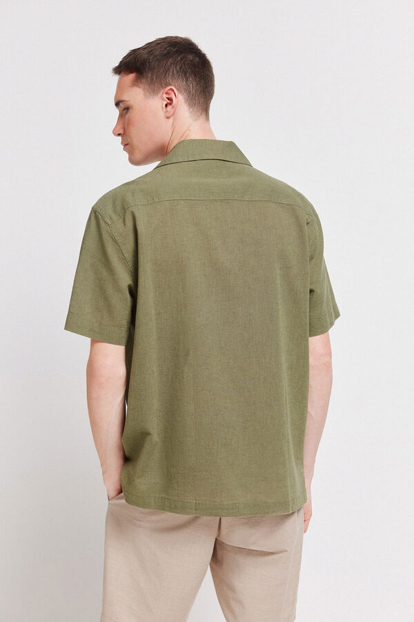 Springfield Linen short sleeve shirt beige