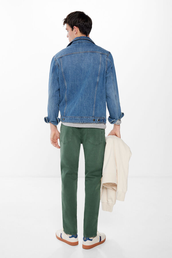 Springfield Five-Pocket-Jeans, Slim Fit, Farbe verwaschen grün