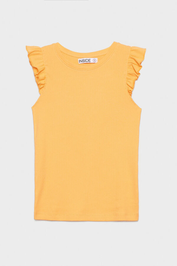 Springfield Camiseta Rib Volantes naranja