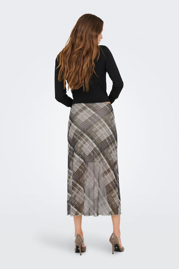 Only Chiffon midi skirt  Braon