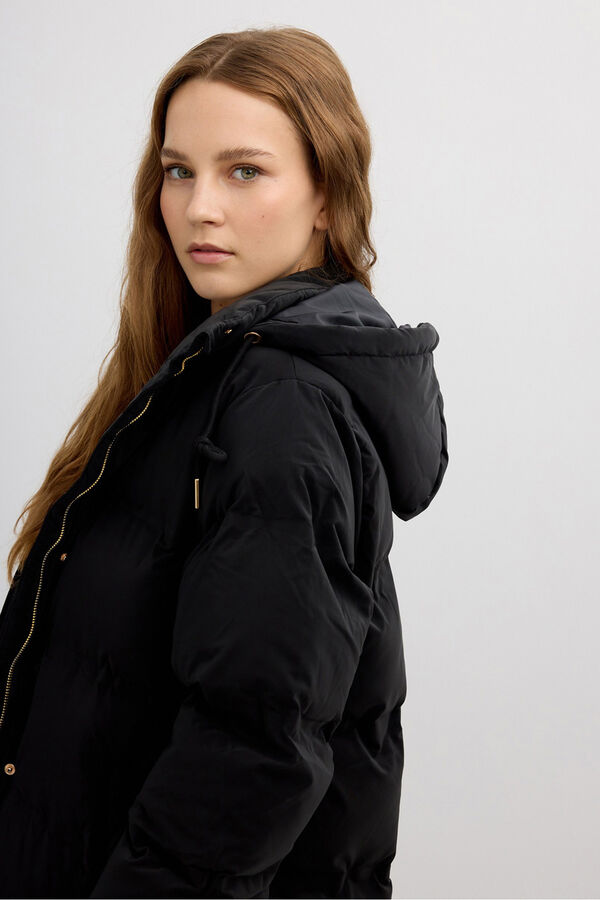 Inside Anorak acolchoado com capuz preto