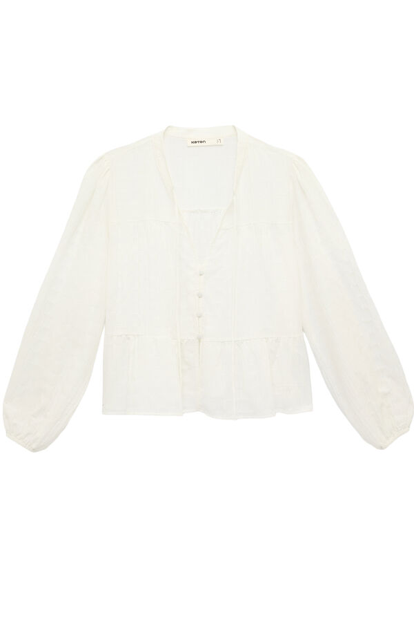 Koton Camisa de mangas abullonadas marfil