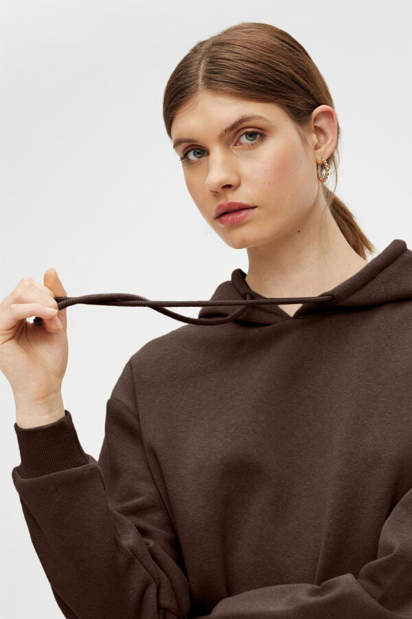 Pieces Sweatshirt with hood burgundy