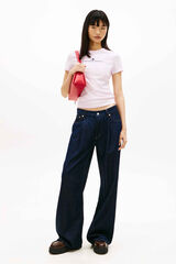 Tommy Jeans Camiseta slim manga corta rosa