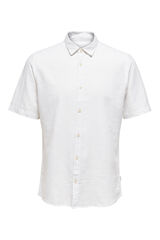 Springfield Camisa manga corta lino blanco