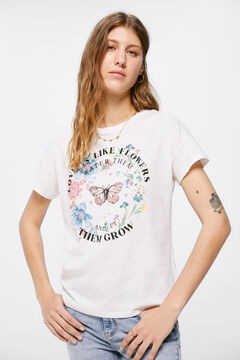 Springfield T-Shirt „Love is like flowers“ camel